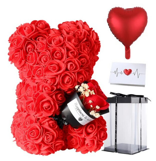 Rose Bear 2K (Save 30% While Supplies Last Box, Note card, and  Flower Included)